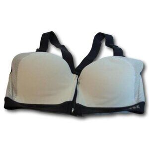 Victoria's Secret VSX Black, White & Silver Zipper Sports Bra Size: 32C